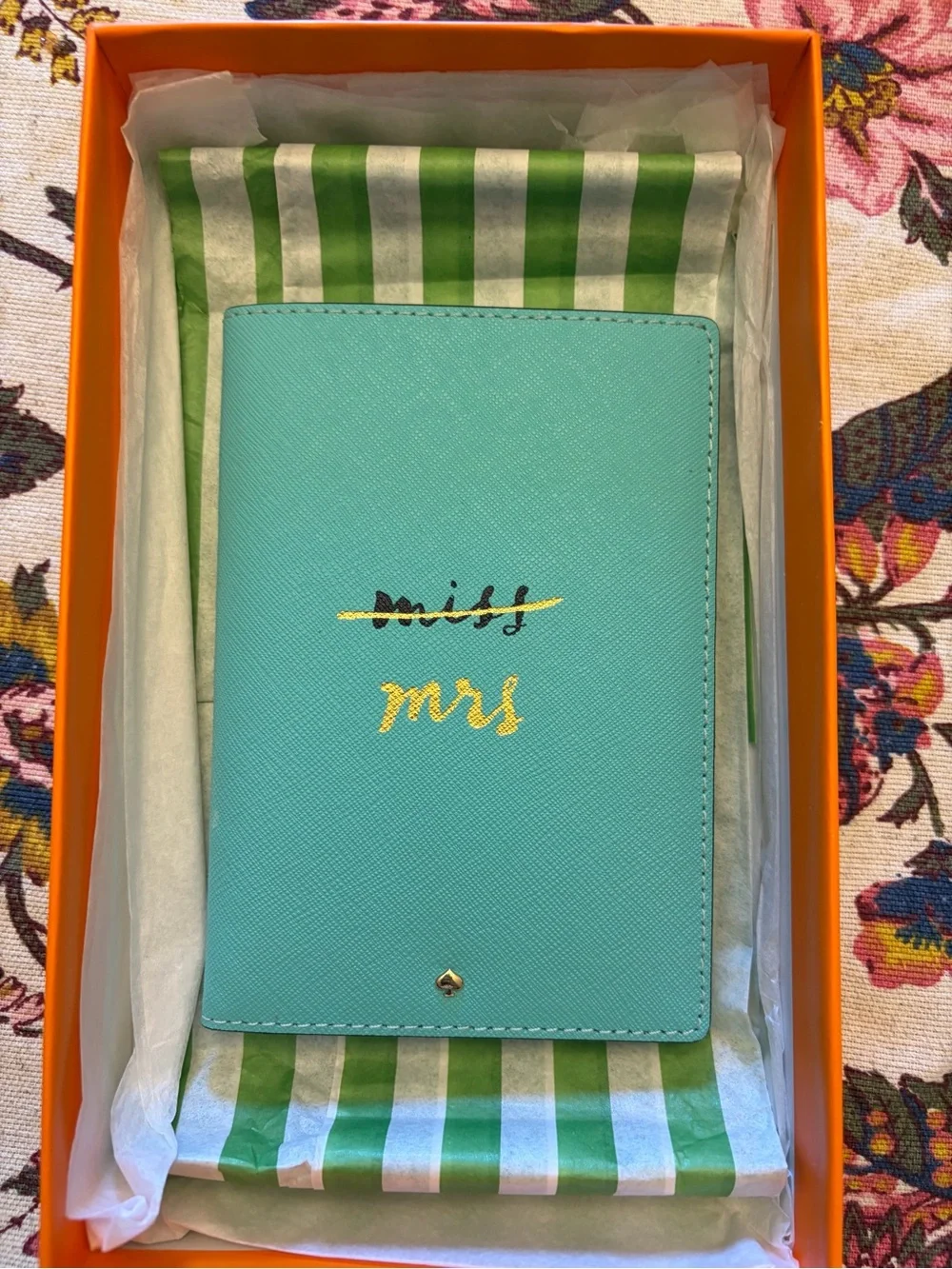 Women's Teal Travel Wallet with Gold Accent